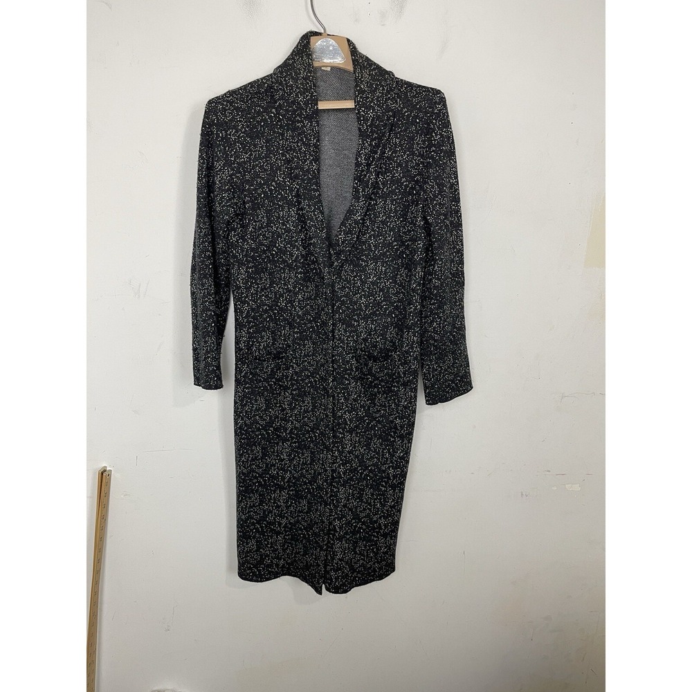 J Jill Women Cardigan XS Black Wool Blend Long Coatigan Cozy Duster Fall Outdoor